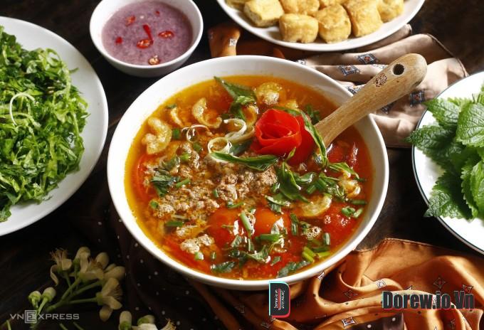 Canh riêu đậu rán