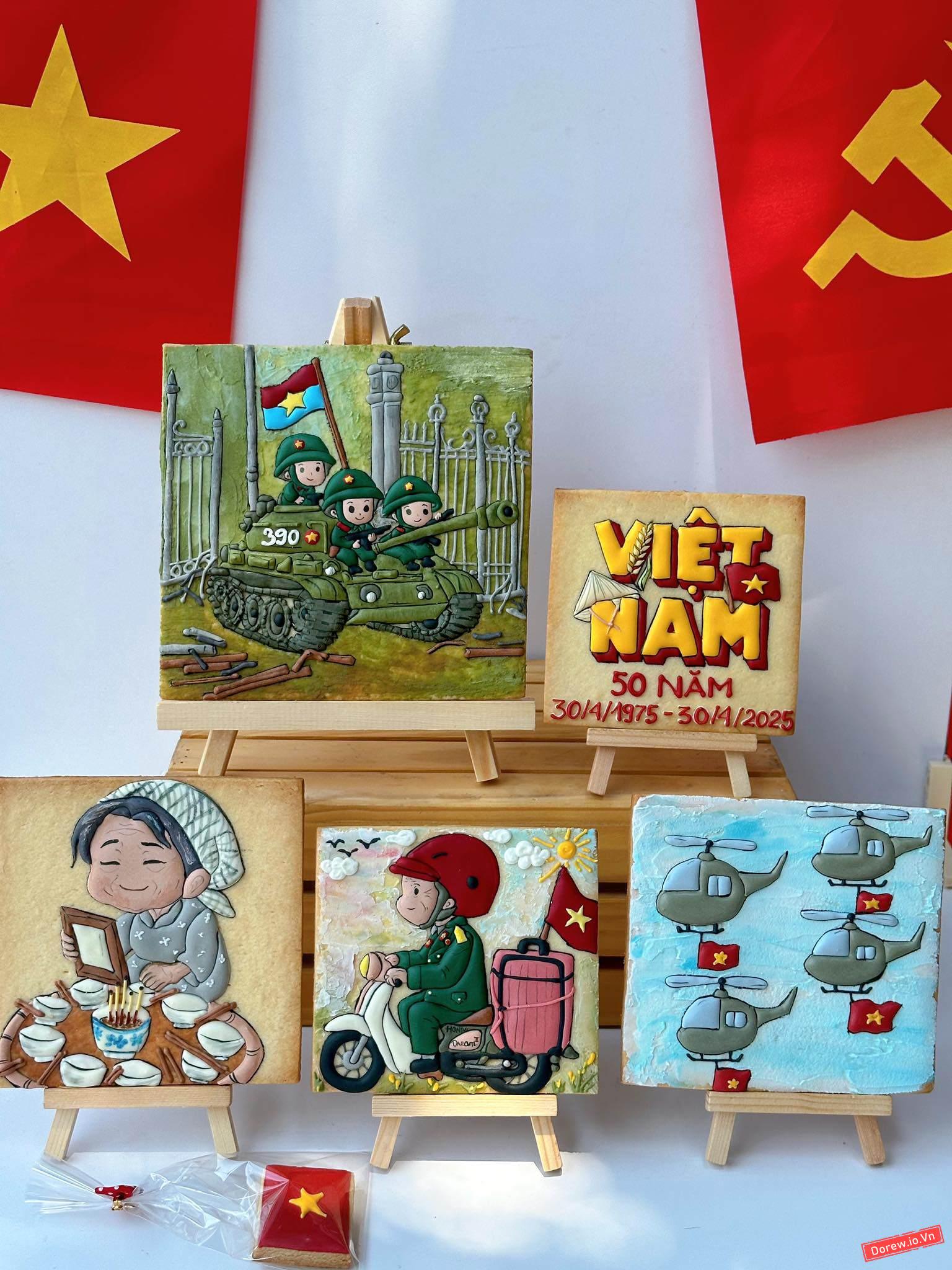Bánh quy chủ đề 50 năm thống nhất đất nước