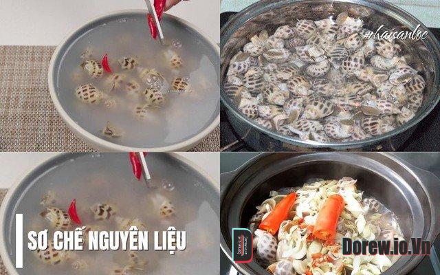 Ốc hương trước khi nướng