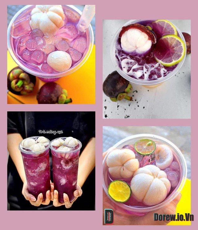 Thức uống từ măng cụt được một quán giới thiệu bắt mắt