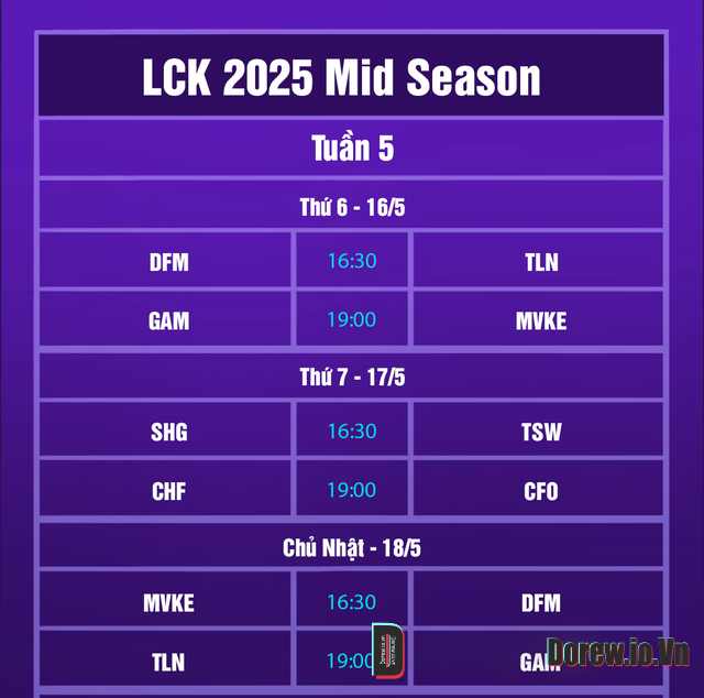 Lịch thi đấu LCP 2025