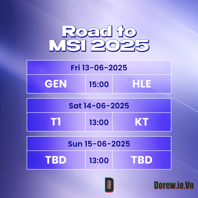 Lịch thi đấu Road to MSI 2025 mới nhất