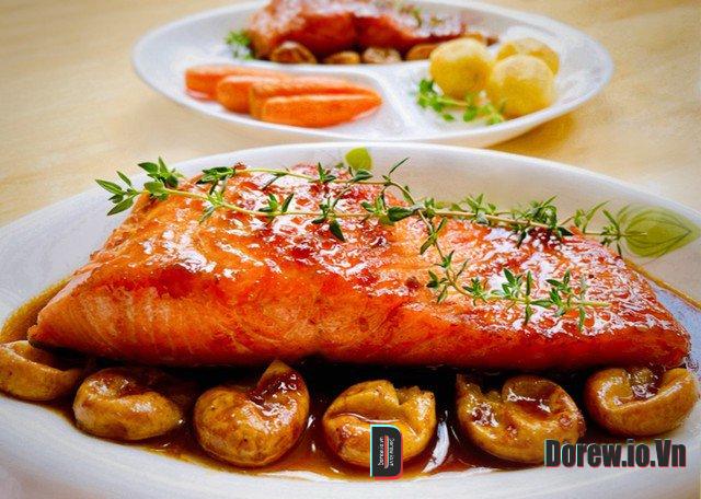 Cá Hồi Sốt Quất Hồng Bì