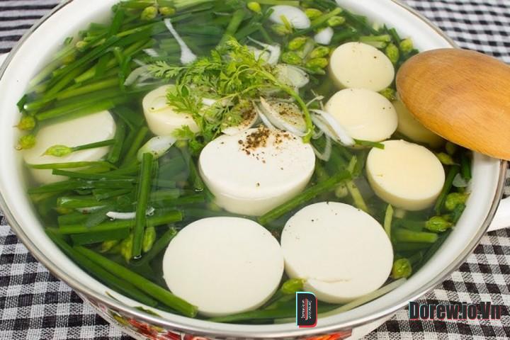 Canh hẹ đậu hũ