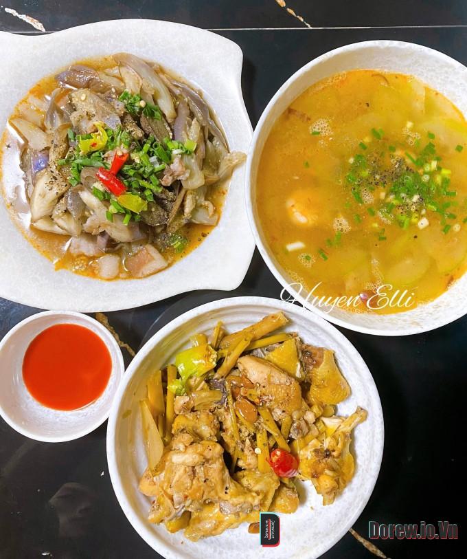 Mâm cơm nhà Huyền Elli