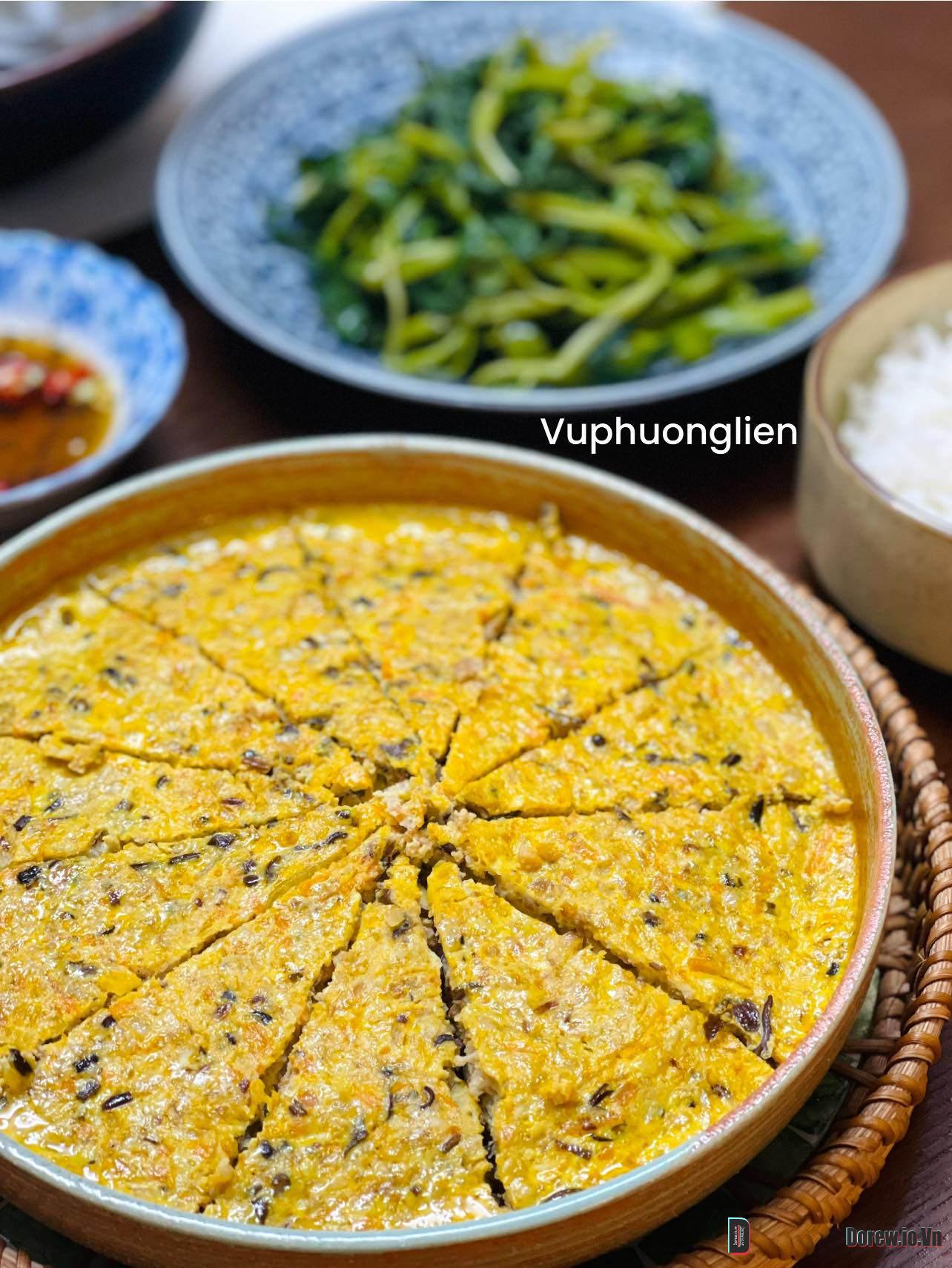 Chả trứng hấp mắm tép