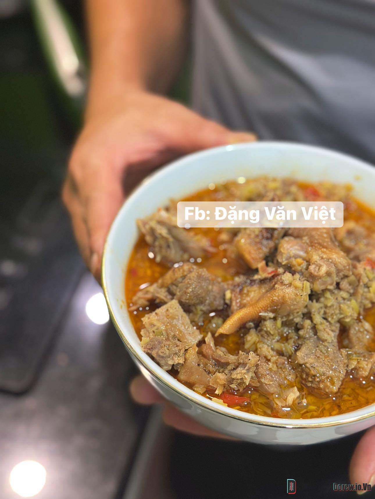 Ngan nấu giả cầy ăn kèm