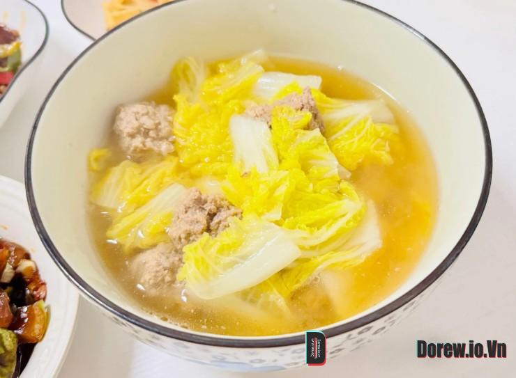 Canh viên thịt cải thảo