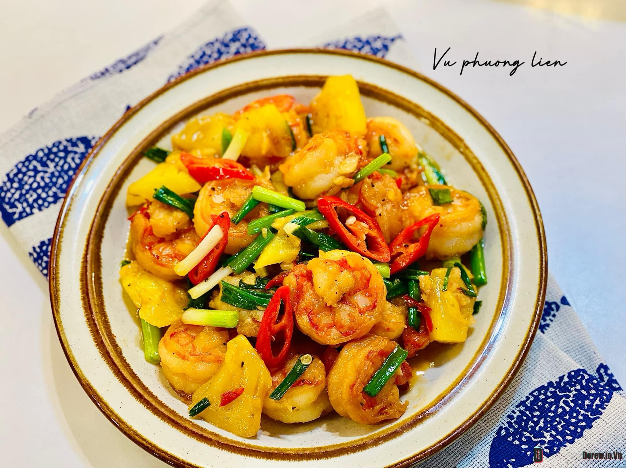 Tôm rim dứa 2